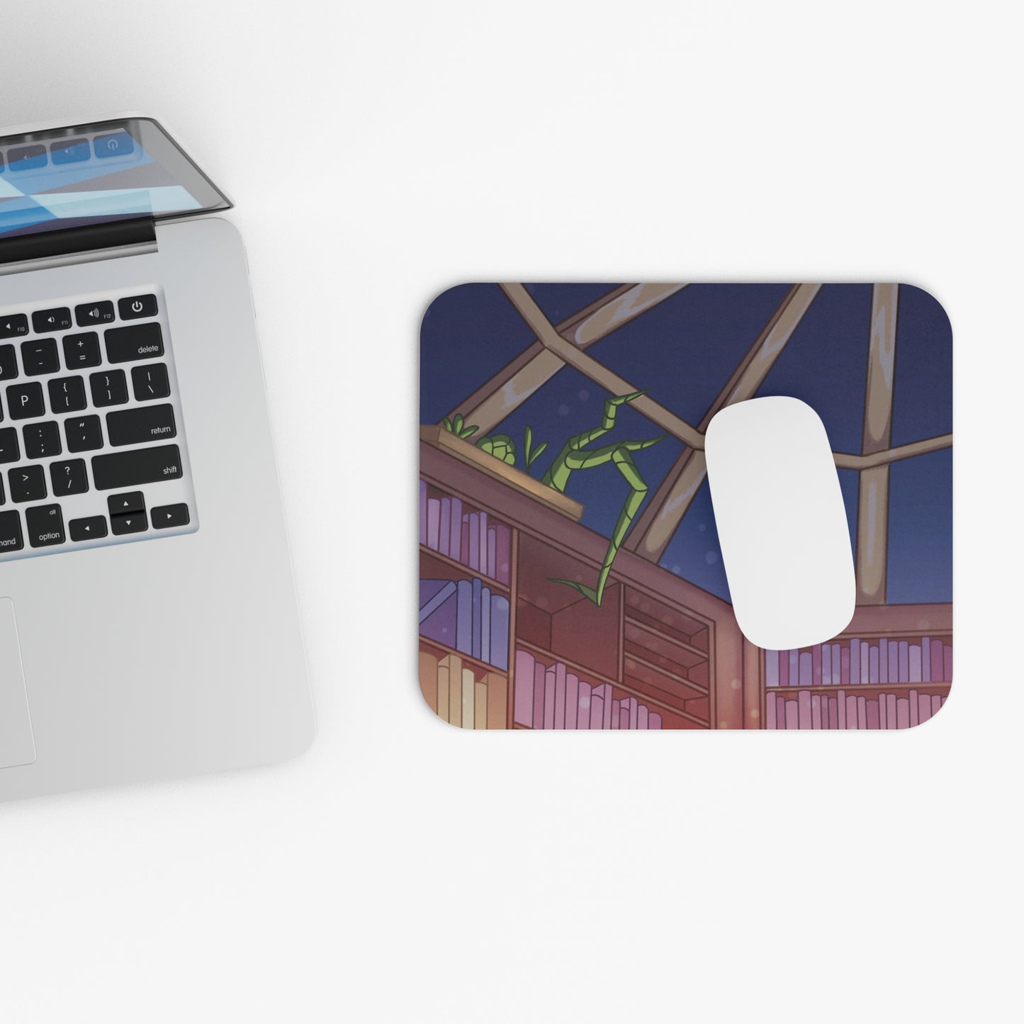 Mouse Pad - Cozy Library Rectangle Design for Book Lovers