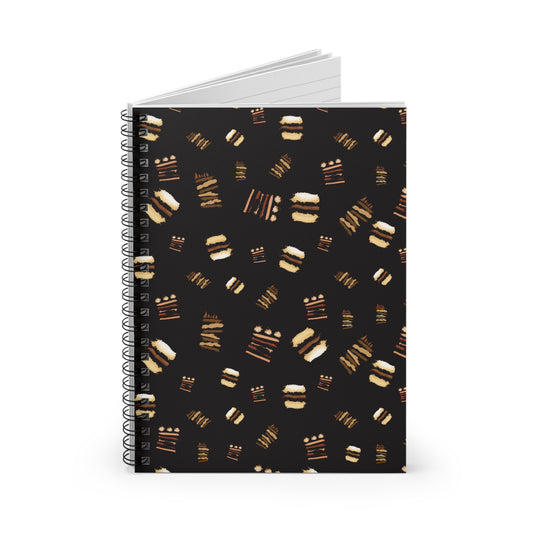 Ruled Line Spiral Notebook - Pastries Theme