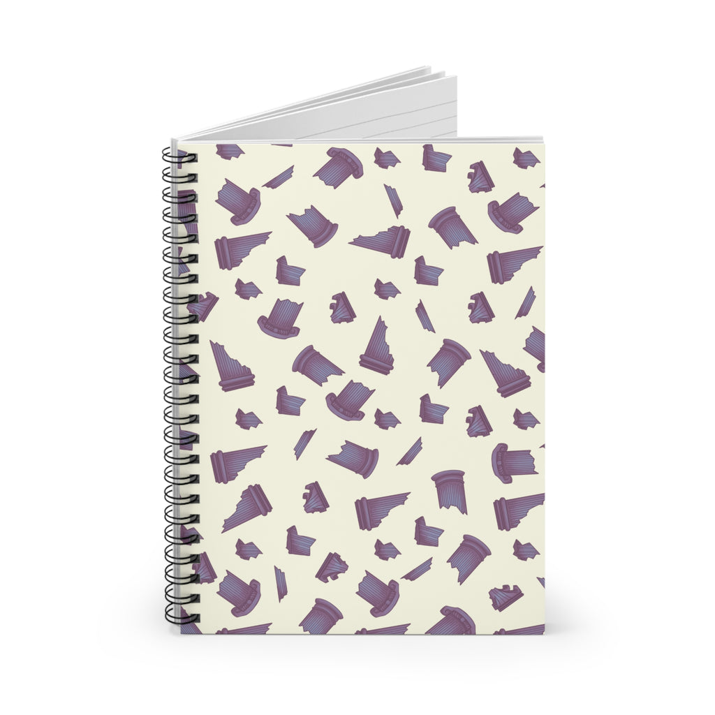 Spiral Notebook - Greek Columns Sprinkled