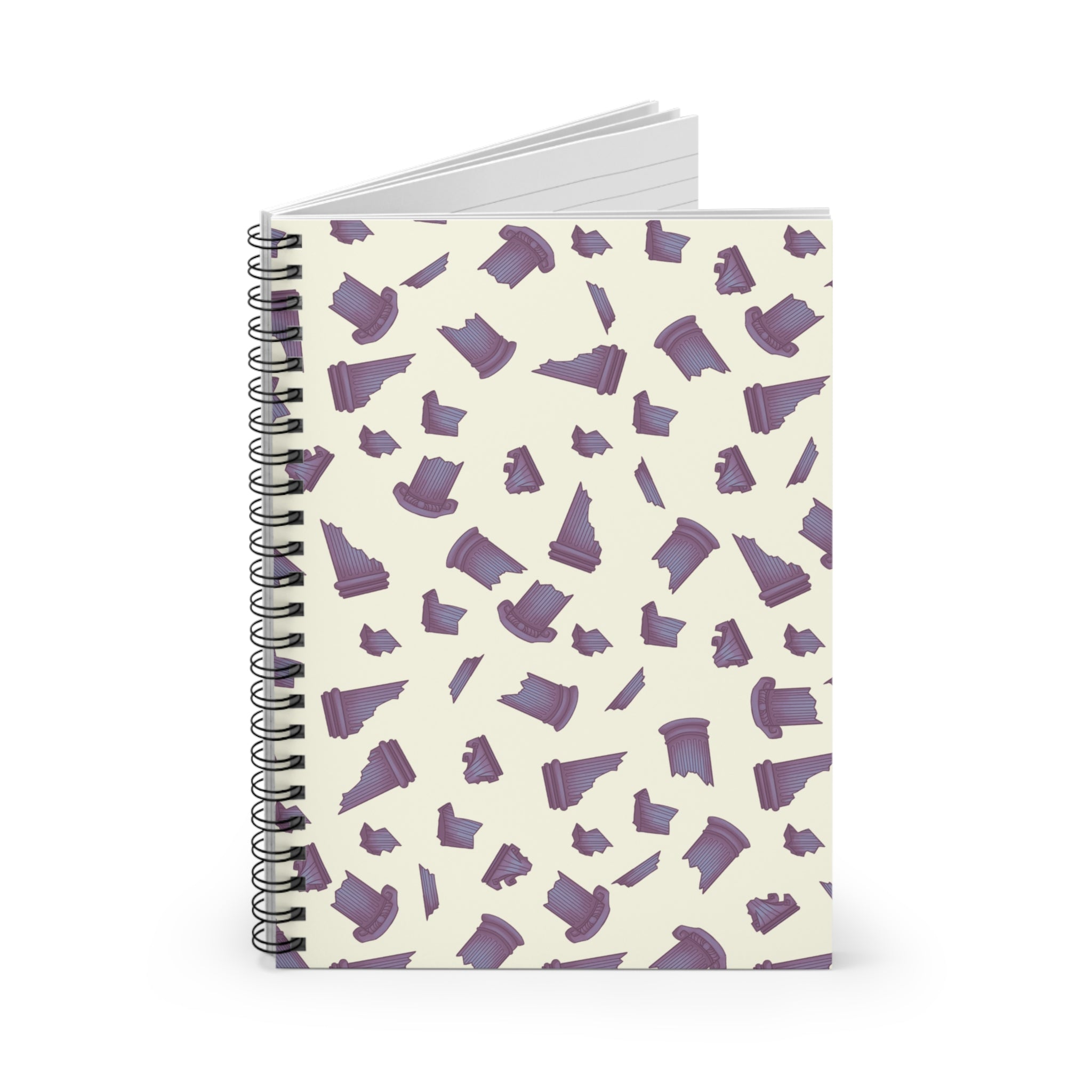 Spiral Notebook - Greek Columns Sprinkled